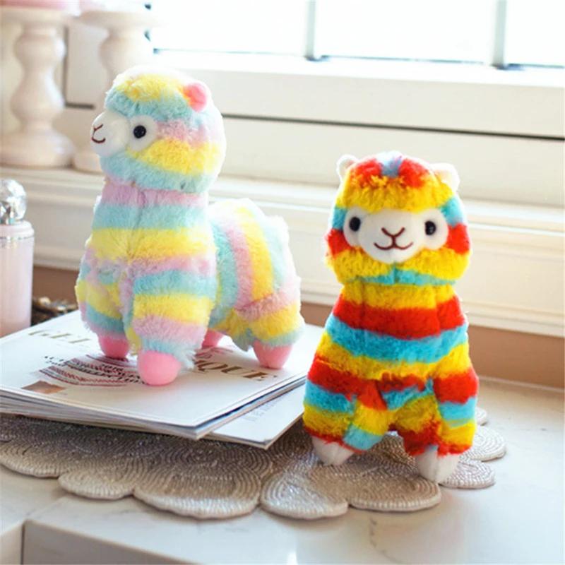 Игрушка плюшевая Альпака 20/35/50 см милая Радужная Овечка мягкая хлопковая подушка