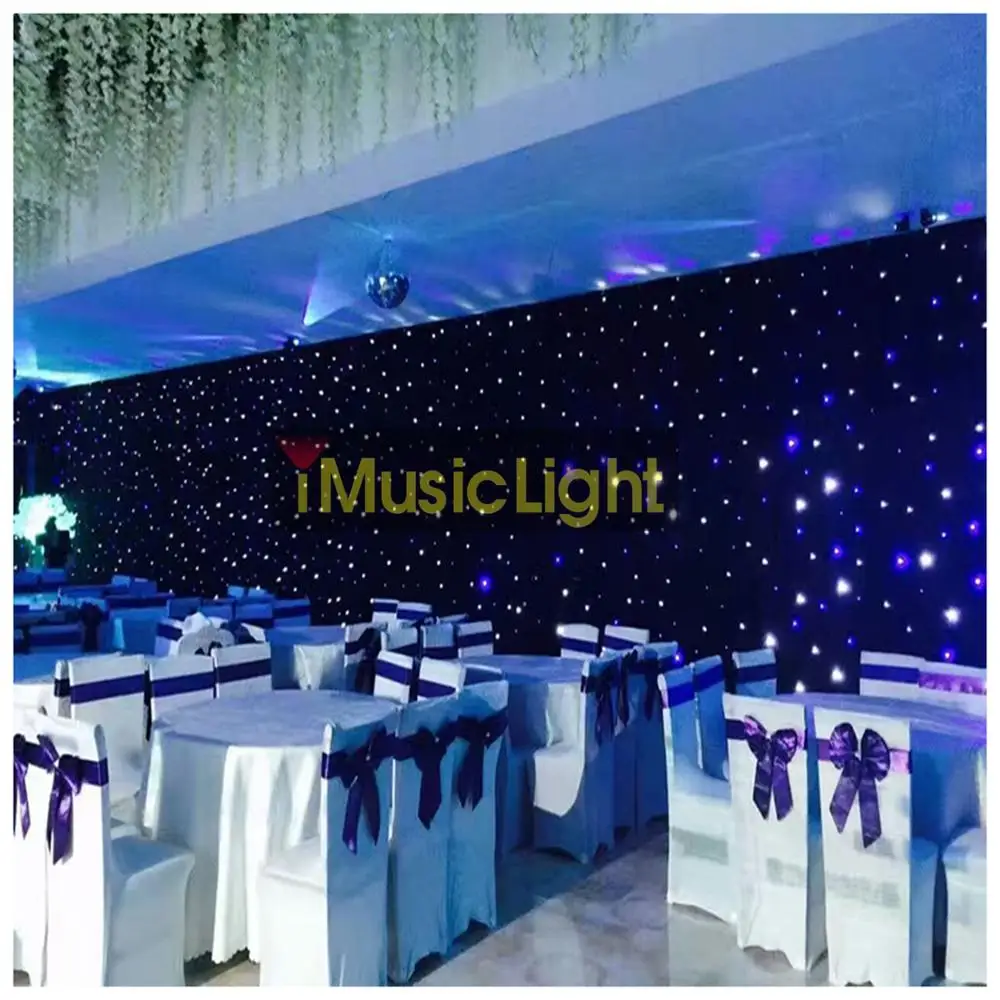 2 шт. светодиодный фон 4 м x 6 DMX512 звезда ткань Tianxin S синий + белый DJ с 1 контроллером |