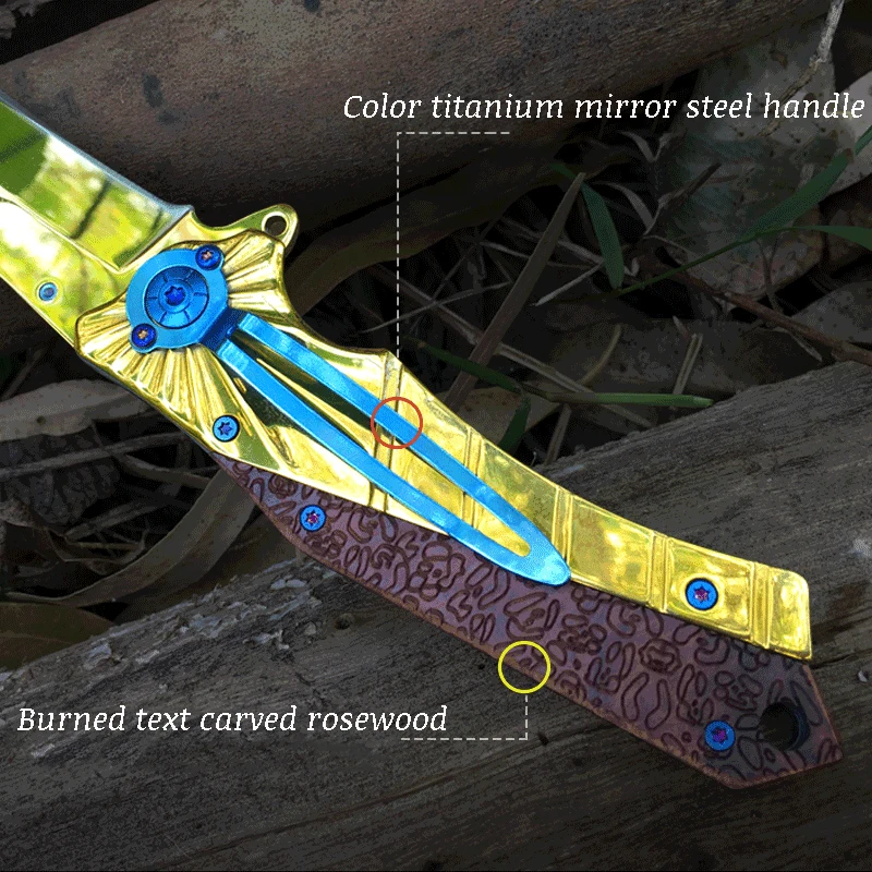 В продаже! Тактический складной нож походный охотничий клинок из золотого Титана