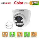 Полноцветная камера видеонаблюдения с функцией ночного видения, 4K, уличная камера видеонаблюдения с двухсторонним аудио, POE, купольная HD-камера 5 Мп, H.265