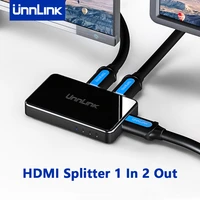 unnlink hdmi splitter 1x2 uhd 4k 30hz 1 in 2 out converter for computer tv box mi 3 xbox one ps4 monitor