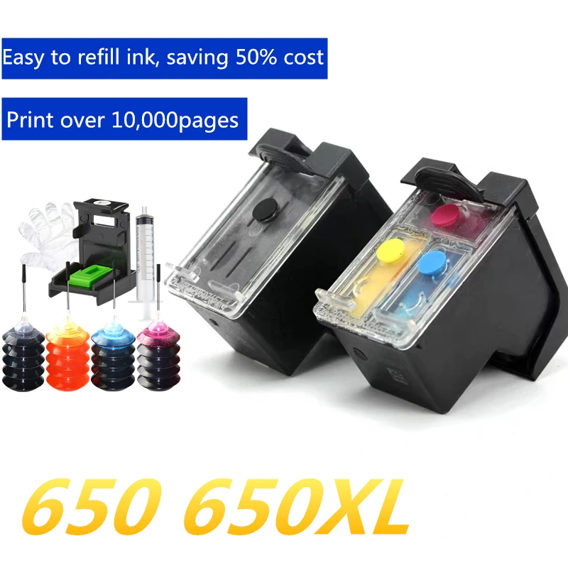 GraceMate Россия многоразовый картридж совместимый для HP 650 XL Deskjet 1015 1515 2515 2545 2645 3515 4645