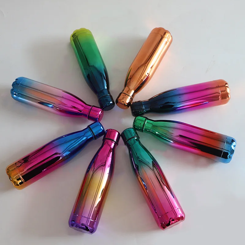 

500 мл меняющая цвет бутылка для воды, бутылка для кока-колы, вакуумная фляжка, гальваническое покрытие из нержавеющей стали, спортивная чашк...