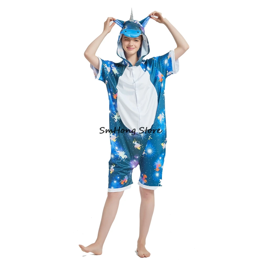 Пижамы кигуруми для женщин фланелевые пижамы в виде единорога с милыми животными