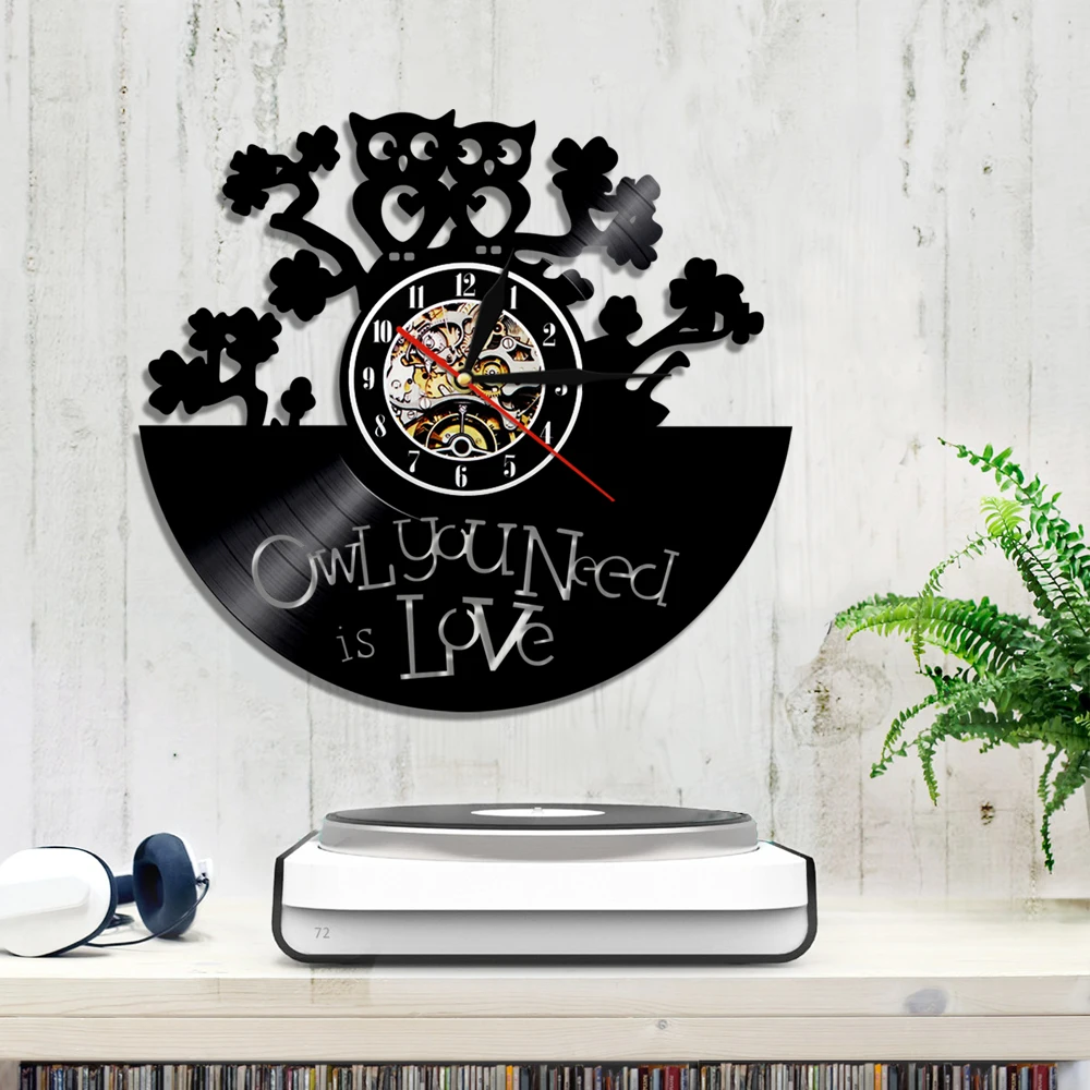 Сова вам нужны часы Love креативные виниловые с совой настенные животными