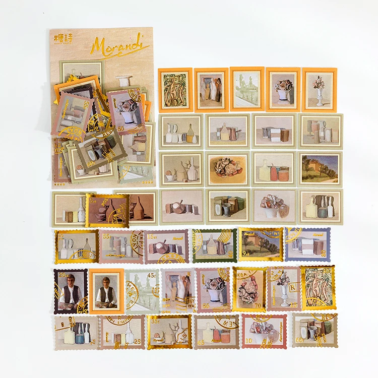 

40 pieces Hot stamping Stickers Paintings of Glass and Bottles DIY Journal Scrapbooking Decorative Stickers