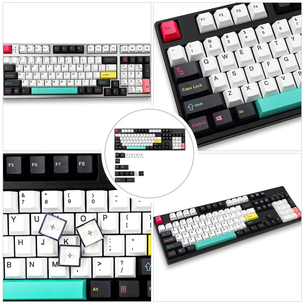 

1 Set of 122pcs Mechanical Keyboard Keycaps Personalized Computer PBT Keycaps