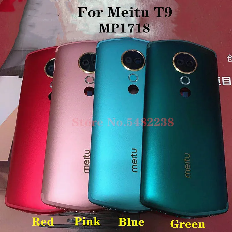 

Оригинальная задняя крышка для Meitu T9 MP1718 задняя Батарея чехол Панель Корпус двери мобильный телефон чехол с Камера Монтажное кольцо