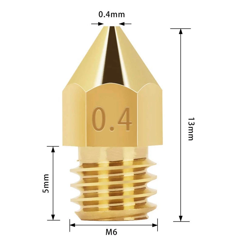 

24 Pcs MK8 0.4 mm Printer Nozzle/Nozzles Set, 24 x Brass Nozzle + 5 x Needles, Extruder Nozzles for 3D Printers.