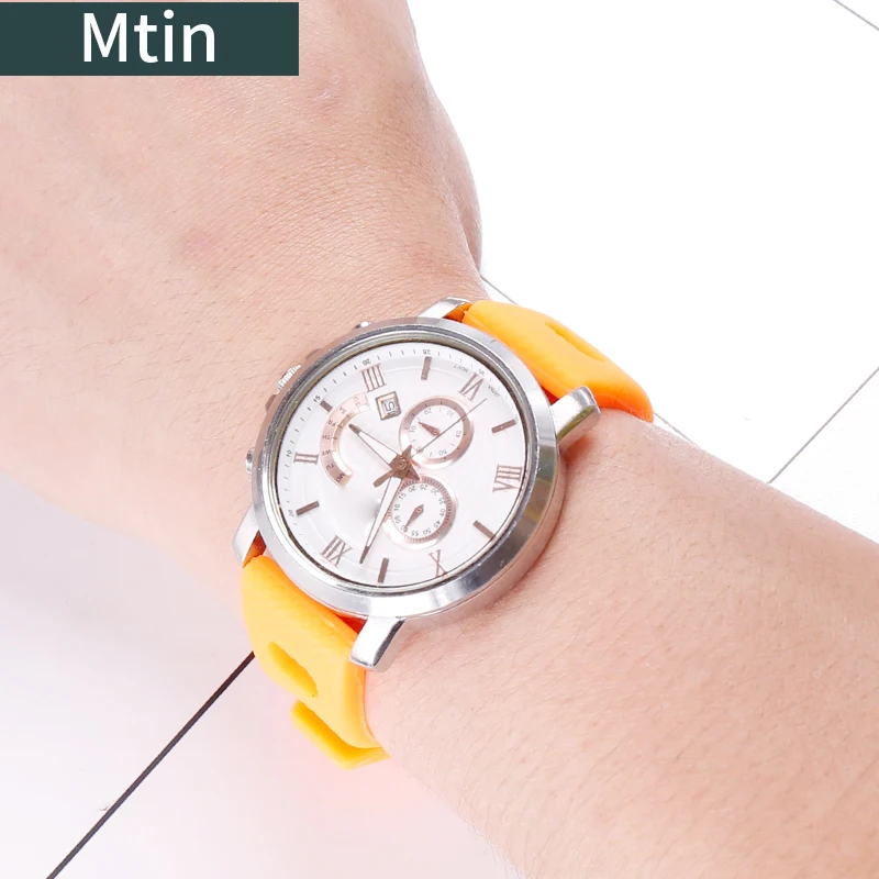 20mm Silicone Strap Pin Buckle Watch Accessories for Casio Tissot Seiko Outdoor Sports Diving Wristband Watch Chain tools