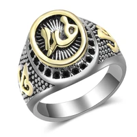 wangaiyao middle east jewelry arab mens retro ring personality symbol sign ring male