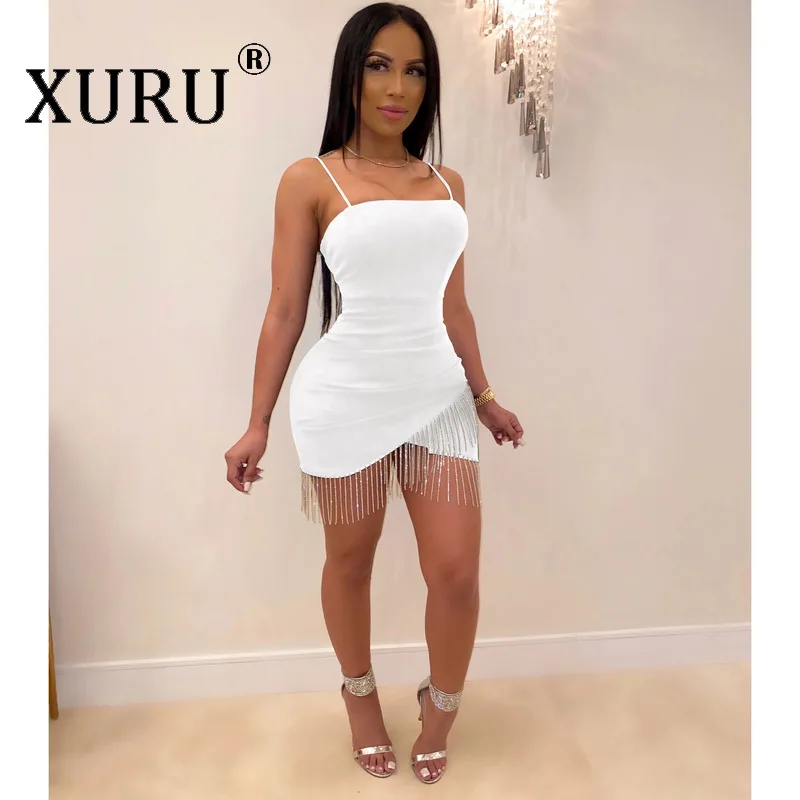 

XURU European and American Sexy Fringed Short Dress 2020 Summer New Hot Sale Ladies Dress Club Party Nightclub Dress