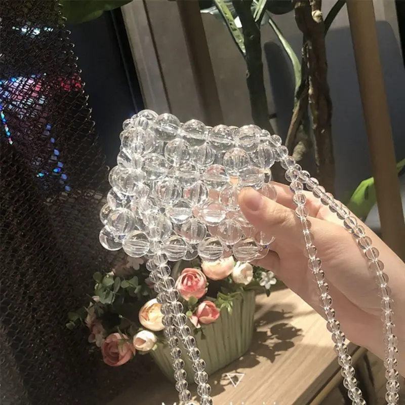 

Роскошные ручной Мини кристалл жемчужные сумочки Lady Beaded Женская сумка через плечо вечерние сумки из натуральной кожи Маленькая жемчужная с...