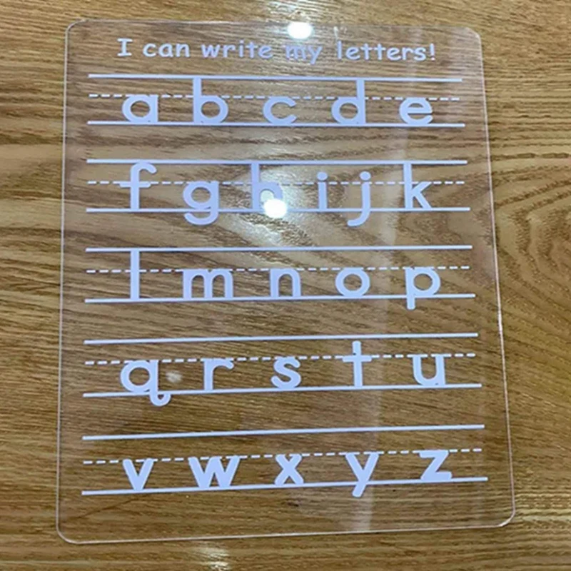 Прозрачная акриловая детская тренировочная письменная доска с 26 английскими