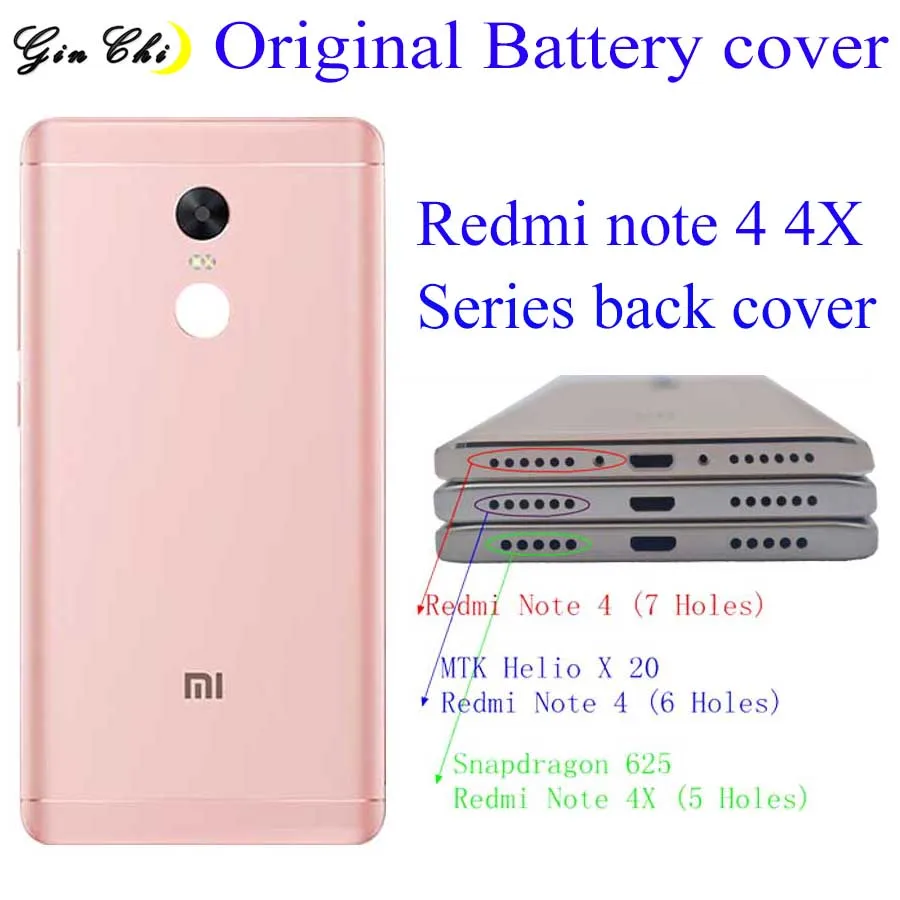 Оригинальная крышка для аккумулятора Redmi Note 4X задняя 4 запасные части