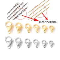 ason 100pcslot goldsilver color stainless steel lobster clasp hooks necklace bracelet accessories for jewelry making supplies