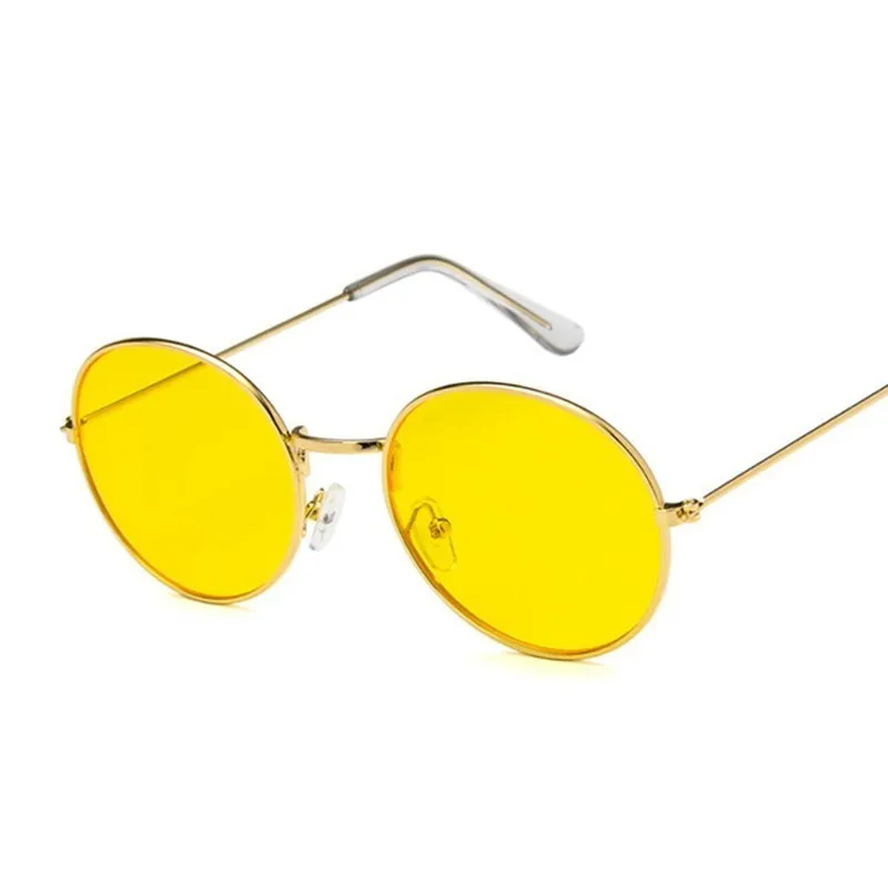 

2021 Retro Round Yellow Sunglasses Women Brand Designer Sun Glasses For Female Male/man Alloy Mirror Oculos De Sol