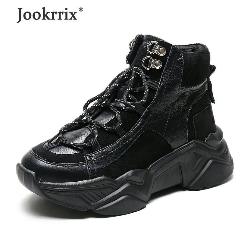 Jookrrix/ г.; женская модная обувь из натуральной кожи, увеличивающая рост; женская брендовая обувь с высоким берцем; Цвет черный, белый