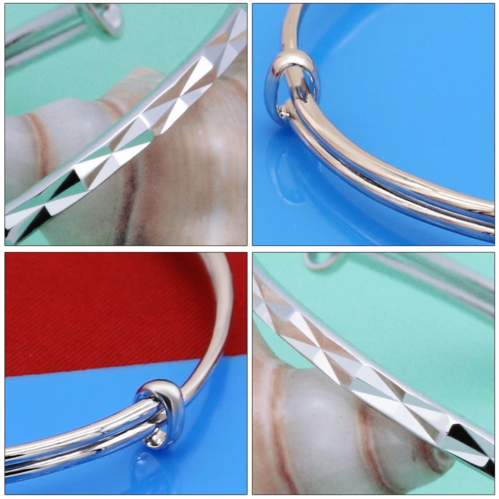 Модный браслет с гравировкой для девочек 100% Стерлинговое Серебро 925 пробы