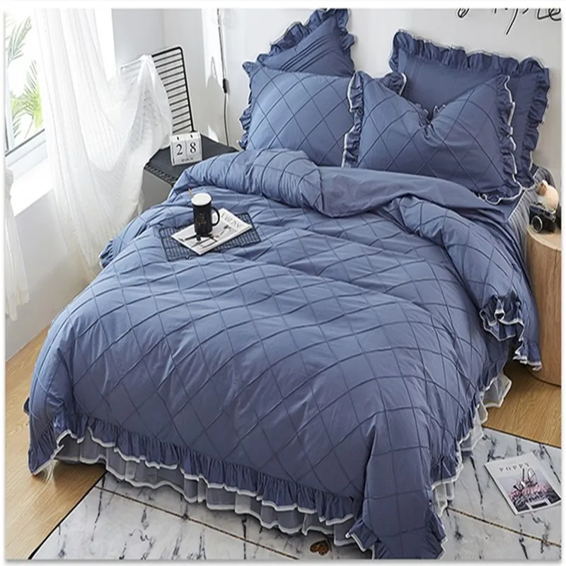 Бесплатная доставка партиями по 4 шт. Чистый хлопок постельное белье с оборками в