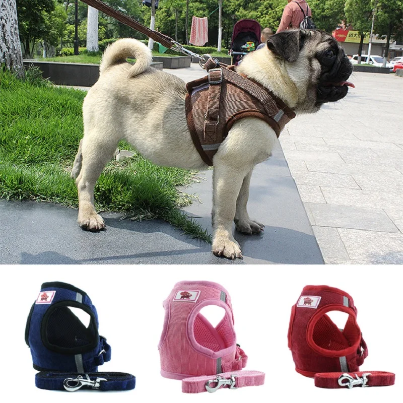 

Puppy Cats Harnesses Leash Set Dog Chest Strap Reflective For Chihuahua Small Medium Dogs Harness Walking Breathable Nylon