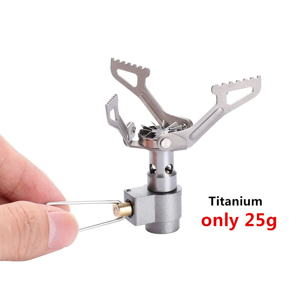 

Portable Mini Camping Titanium Stove Outdoor Gas Stove Survival Furnace Stove Pocket Picnic Cooking Gas Burner