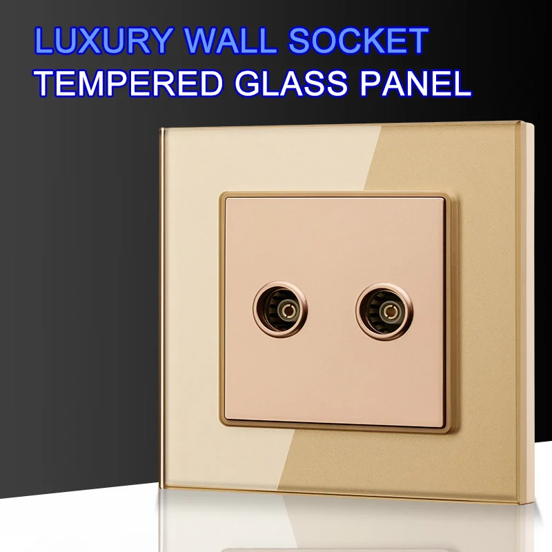 Роскошная двойная ТВ-антенна настенная розетка с посеребренным покрытием