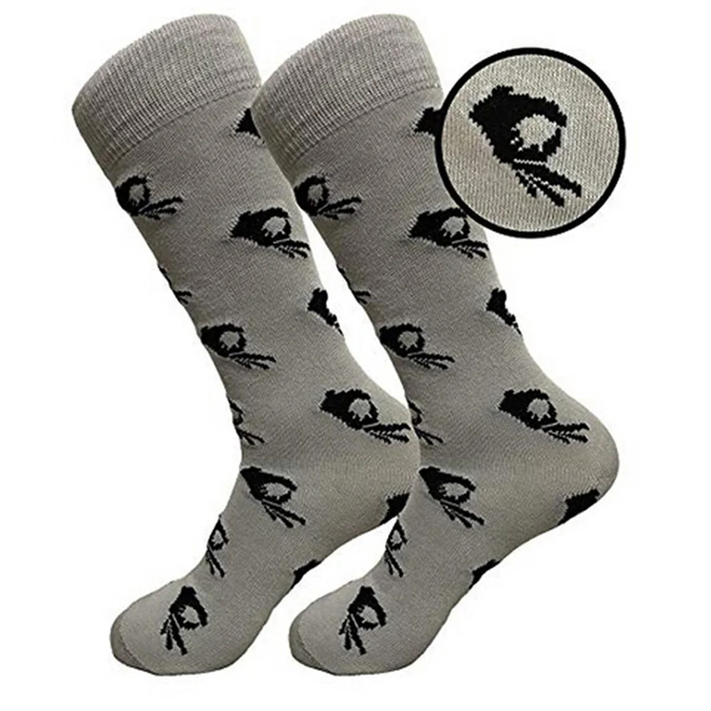 18 Colors Men Unisex Winter Knitted Mid-Calf Long Crew Socks Funny OK Gesture Printed Hip-Hop Trendy Cotton Hosiery Skateboard