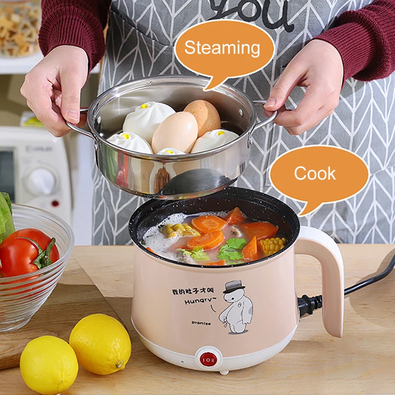 

220V Mini Multifunction Electric Cooking Machine Single/Double Layer Available Hot Pot Multi Electric Rice Cooker Non-stick pan
