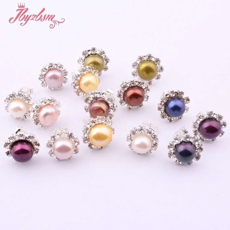 Круглые серьги из натурального пресноводного жемчуга 7 мм модные тибетского