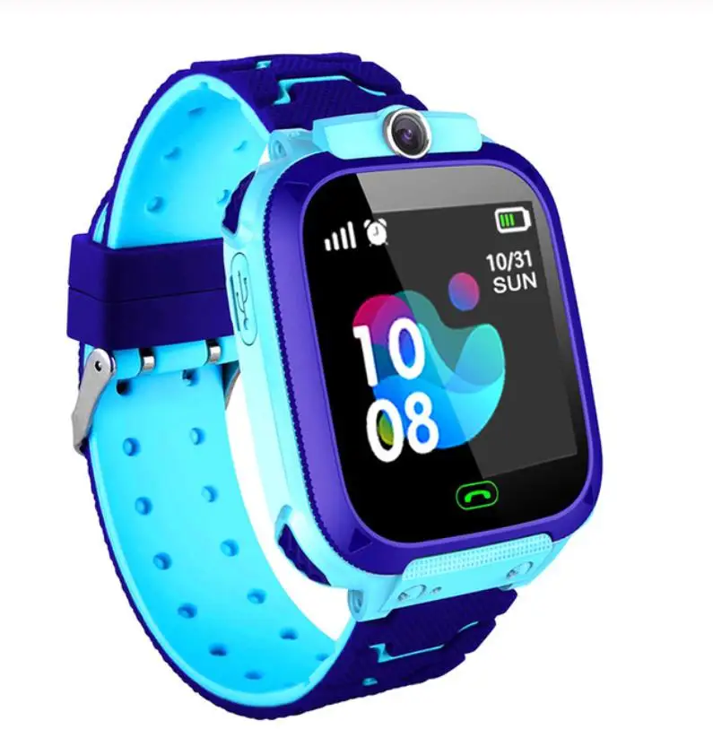 Blue Not waterproof Смарт-часы Детские IP67 водонепроницаемые спортивные gps умные часы Android Дети SOS Вызов Smartwatch с камерой sim-карты HD Touch - Цвет: Blue Not waterproof