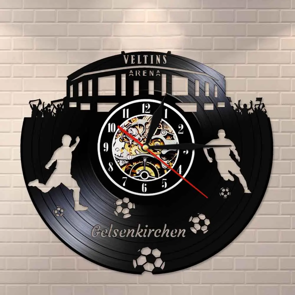 Виниловые настенные часы с городским пейзажем и виниловой записью для