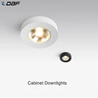 Сверхтонкий светодиодный потолочный светильник поверхностного монтажа DBF, 3 Вт, 5 Вт, 7 Вт, 9 Вт, Круглый Потолочный Точечный светильник для витрины в шкафу, 220 В переменного тока