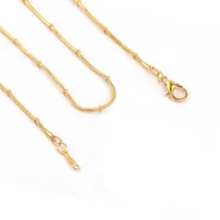 sauvoo 2pcs snake bone chain with beads metal gold rhodium bead chain with lobster clasps for diy jewelry making findings