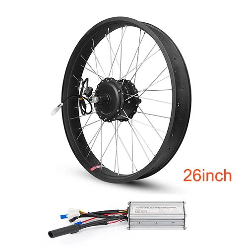 26inch 48V 1000W 48 В, 1000 Вт, 1500 Вт, Электрический Снежный велосипед, двигатель постоянного тока, бесщеточный контроллер двигателя, набор для преобразования 20, 26 дюймов, 700C, бициклета, колесо для жирового двигателя - Цвет: 26inch 48V 1000W