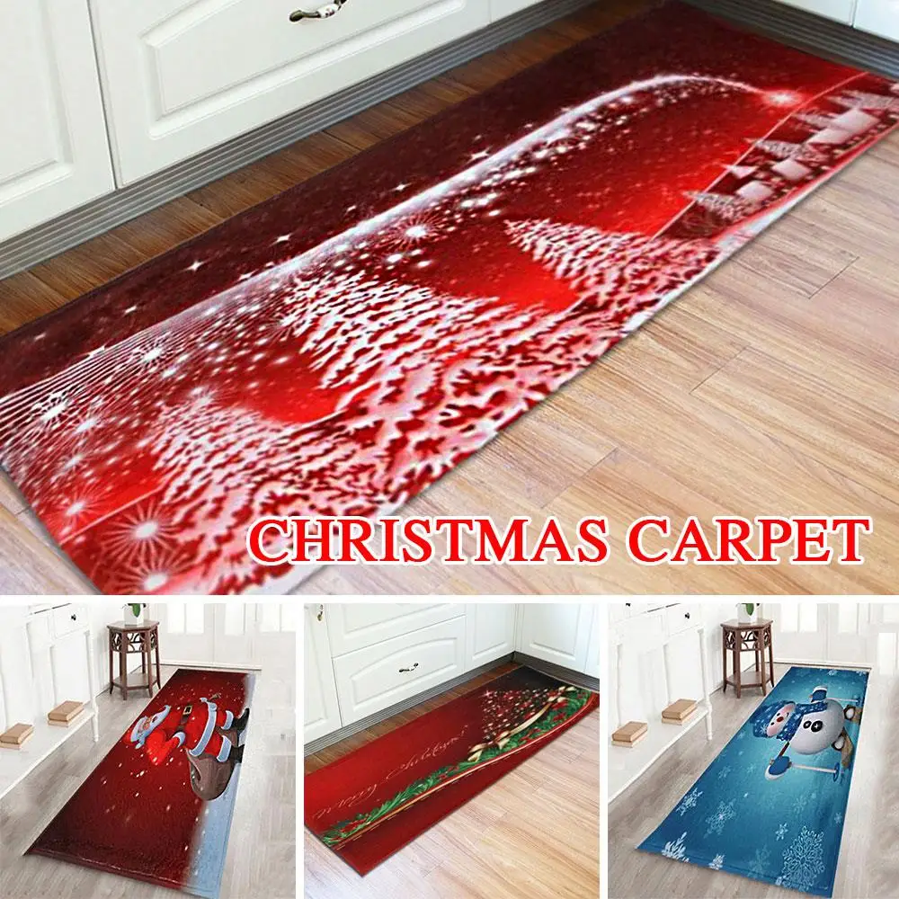 Flannel Multi-Pattern Santa Claus Ornament Festival Decor Xmas Home Floor Rug Doormat Carpet Mat Pad Cartoon Christmas | Дом и сад