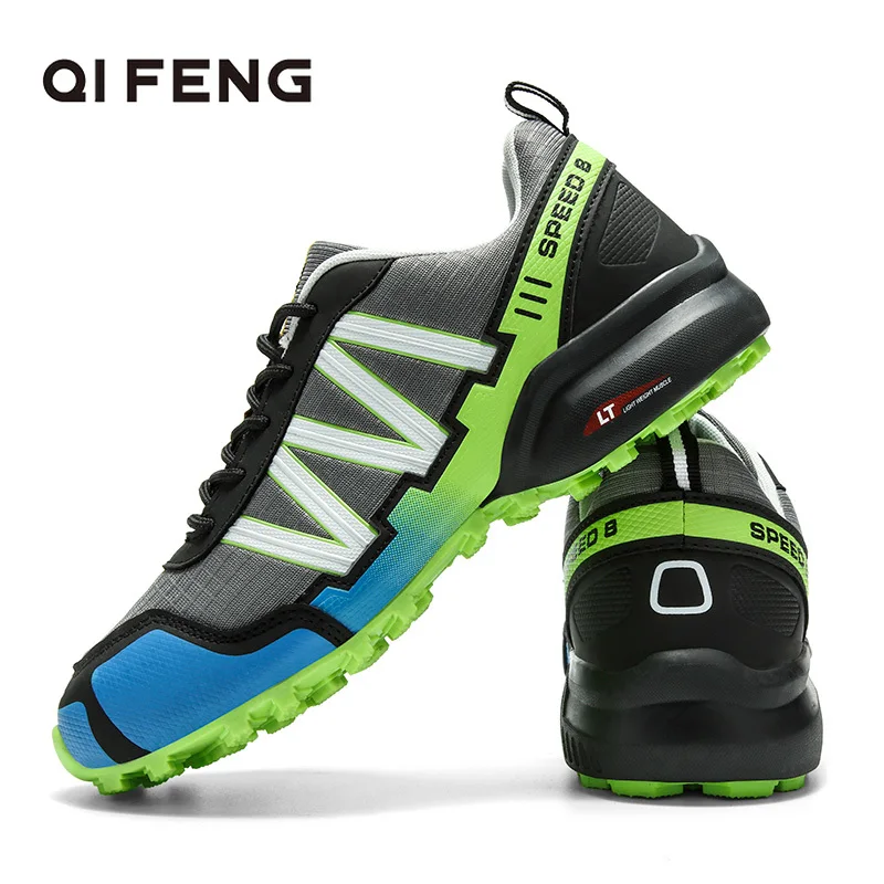 

2022 Mens Hiking Shoes Flat Fahion Mountain Climbing Outdoor Sneakers Camouflage Light Rubber Mesh Footwear Black Summer Speed