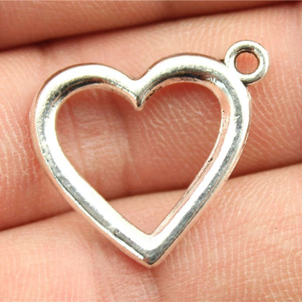 

WYSIWYG 10pcs 20x24mm Hollow Heart Charm For Jewelry Making Heart Hollow Charm Pendants Hollow Heart Charm