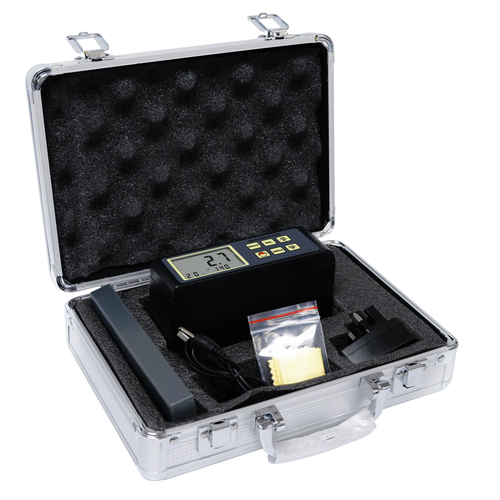 

Gloss Surface Reflection 0.1-200 GU Tester Meter 20deg 45deg 75deg for Ceramics Films Textiles Rechargeable Reflectometer Triple