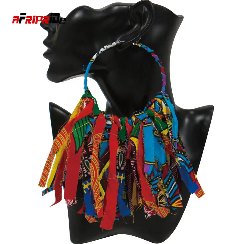 2020 Новые разноцветные этнические серьги Анкара круглые с Африканским принтом из