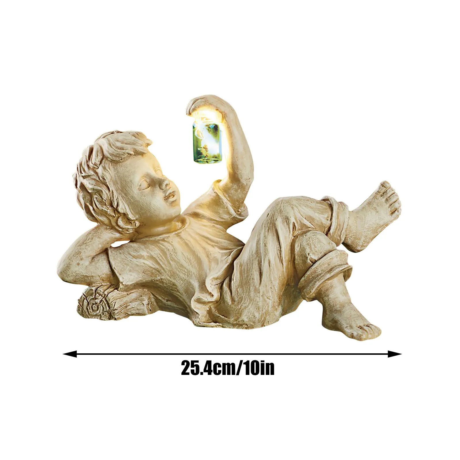 

home decor Garden Child Statue Creative Outdoor Decoration LED ligh Ornaments Garden Statue Cartoon Garden ornaments