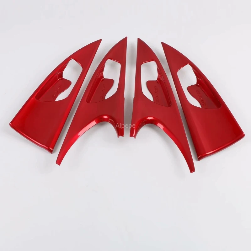 Красный черный карбоновый интерьер молдинги внутренняя дверная ручка Чаша