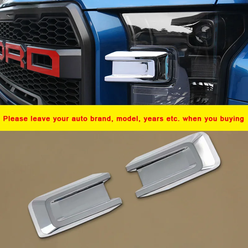 

Chrome Exterior Headlight Lamp Bumper Cover Mouldings Trims For Ford F-150 Raptor 2017-2020 Car Auto Vehicle Accessories