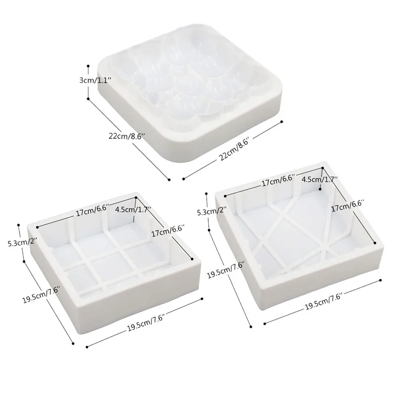 FILBAKE квадратным кубическим решетки в форме цвет красного вина торта силиконовые