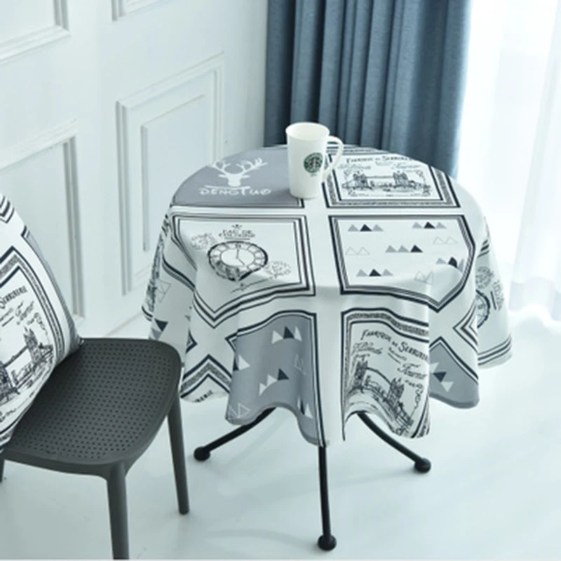 Брендовая скатерть из полиэстера и хлопка в скандинавском стиле простая