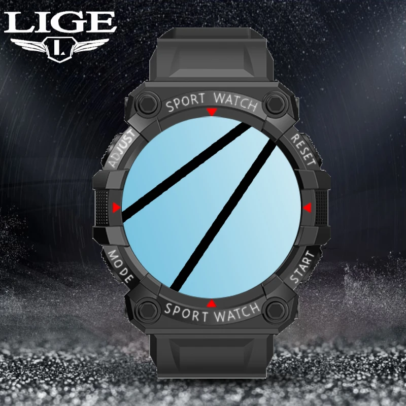 

LIGE New Smart Watch Men Blood Pressure Heart Rate Monitor Sport Smartwatch Waterproof Fitness Men's Watch for Android iOS Phone