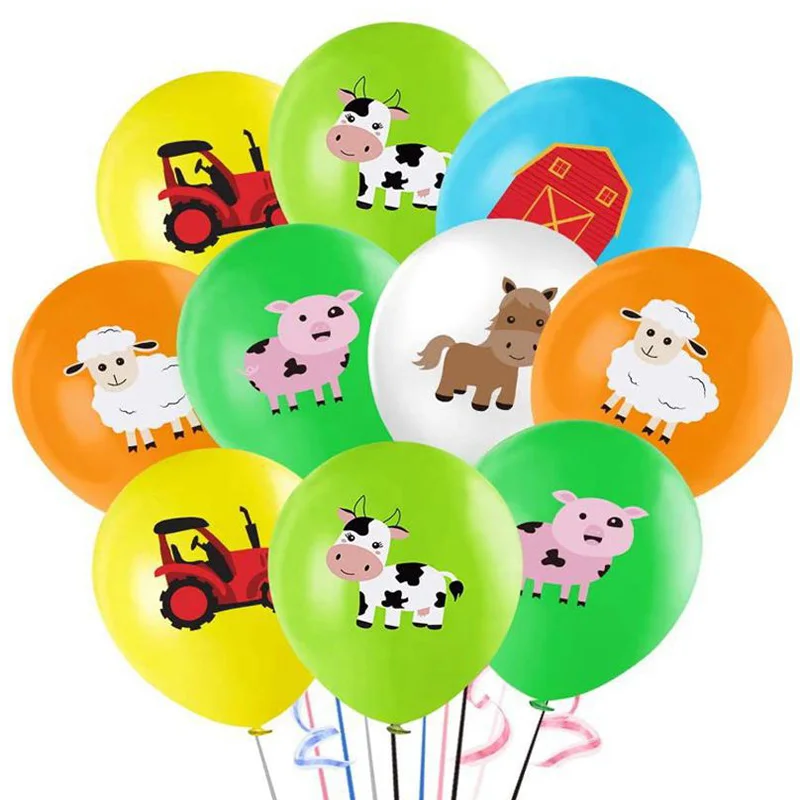 30 шт./лот воздушные шары с животными на ферме Мультяшные животные корова