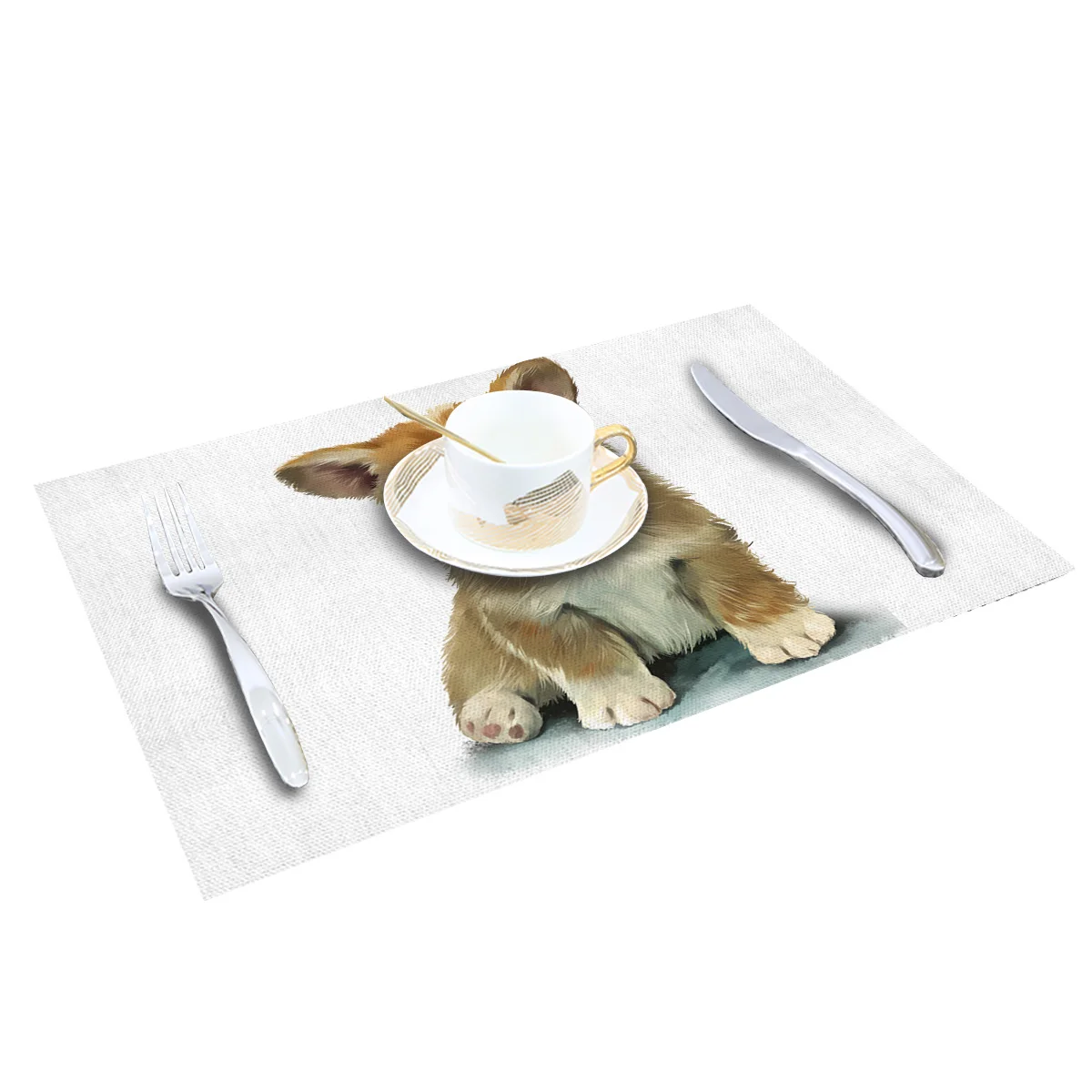 4 6 штук в партии комплект Коврики на стол корги собака из милых домашних животных