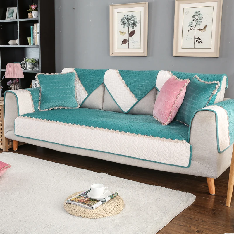 Бархатное полотенце для дивана плюшевое покрытие гостиной толстый материал