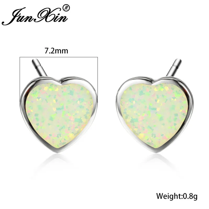 Кольцо из белого золота с милым сердечком серьги-гвоздики для женщин Свадебные